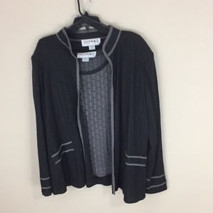 Vintage Epic Steven Black and Gray Sweater Set Size 18 Plus Size Made USA